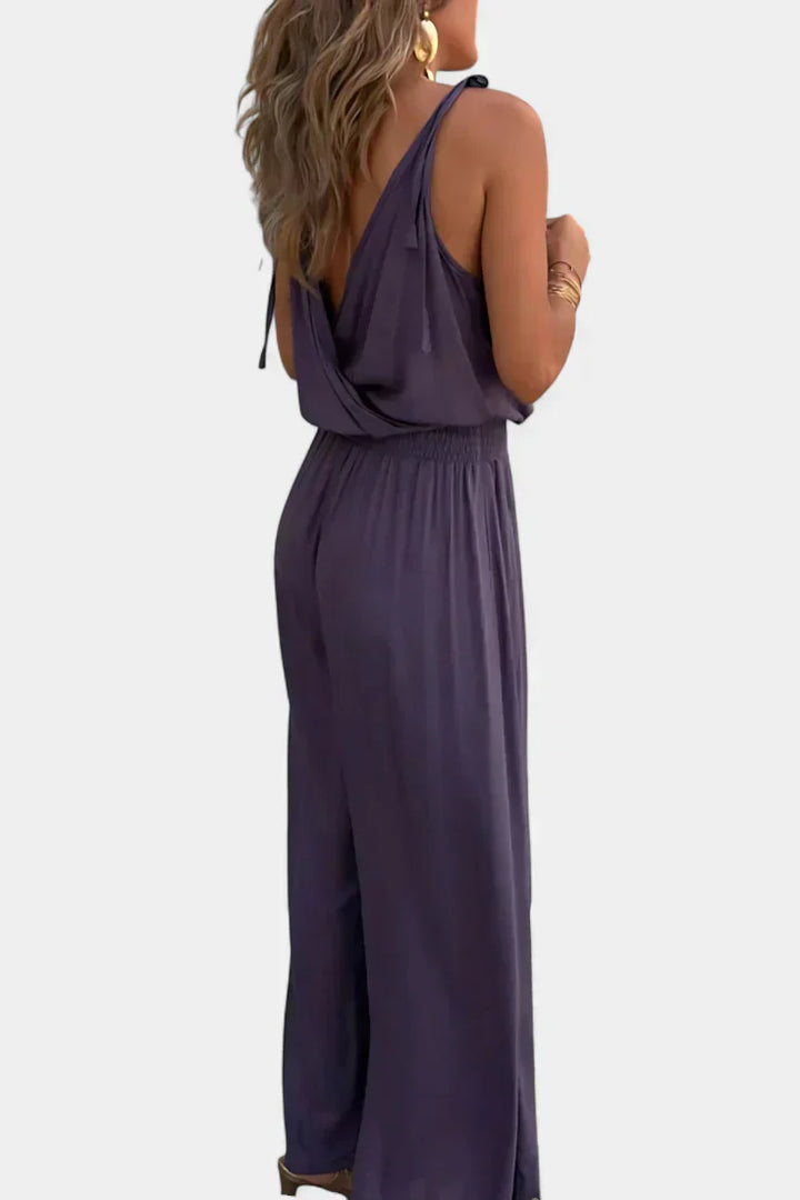 Olivia | Einzigartiger Jumpsuit mit goldenen Details und Beinschlitz