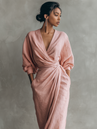 Roselle | Weiches Wickel-Abendkleid