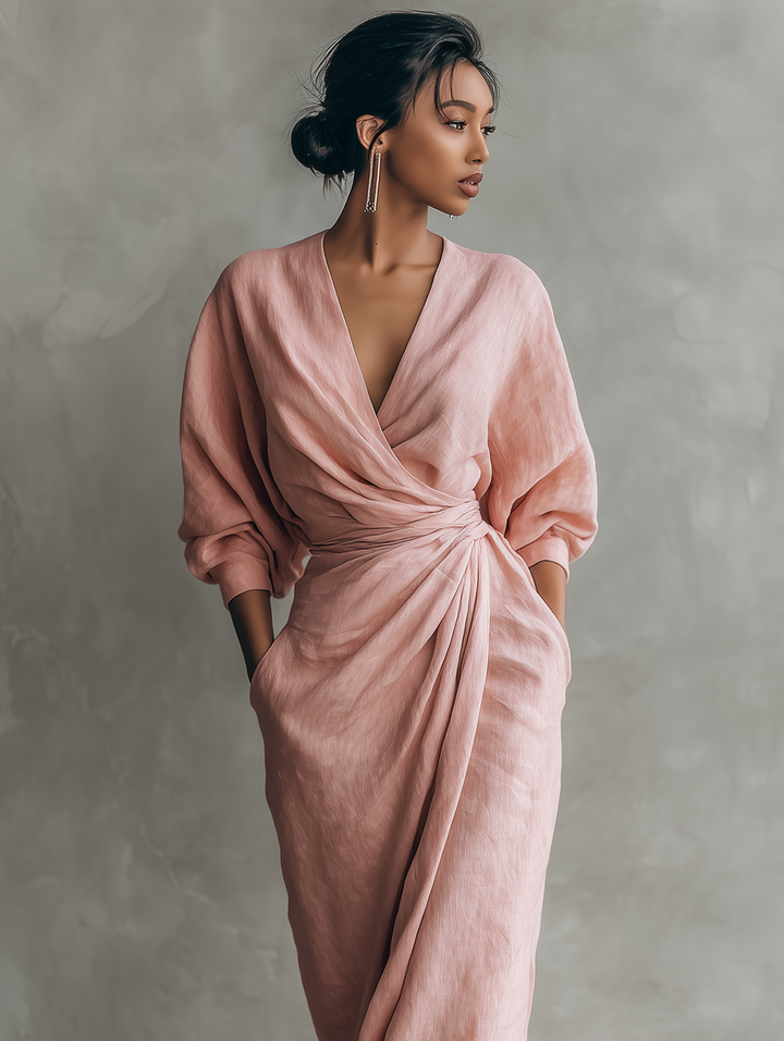 Roselle | Weiches Wickel-Abendkleid