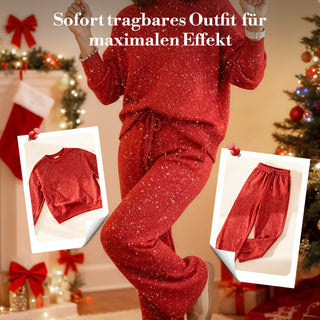 Elise | Damen-Glitzer-Weihnachts-Zweiteiler