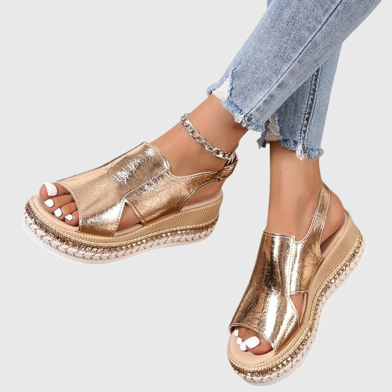 Veronica – Metallic-Sandalen