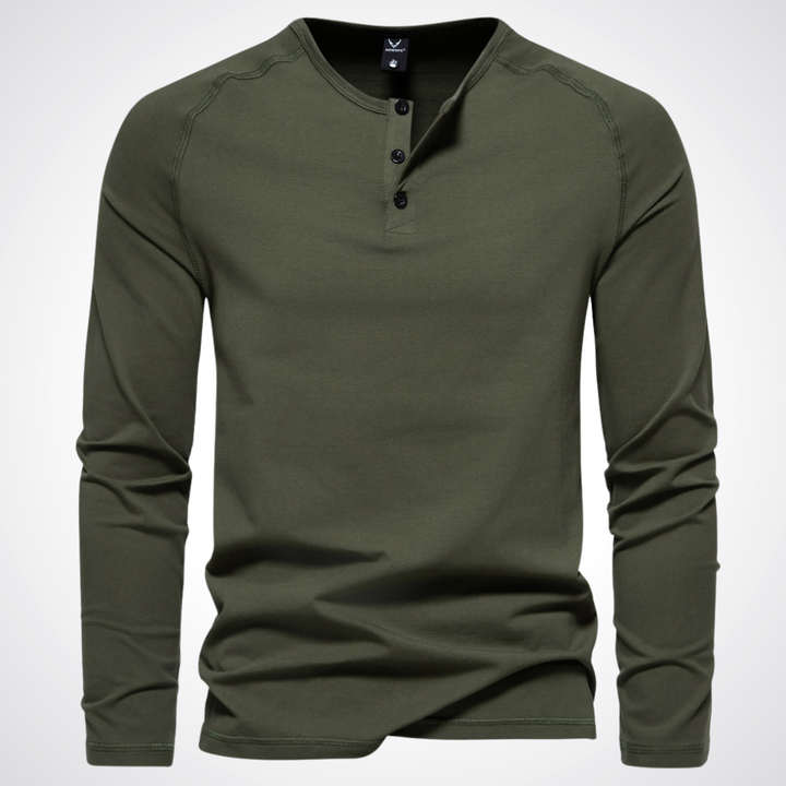 Finn | Baumwoll-Langarm-Henleyshirt