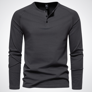 Finn | Baumwoll-Langarm-Henleyshirt
