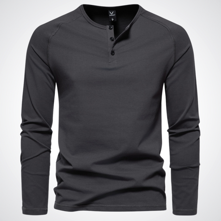 Finn | Baumwoll-Langarm-Henleyshirt