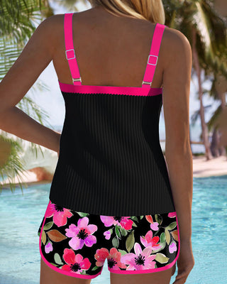 Viktoria | Lebendiger Tankini mit Kontrastdetails