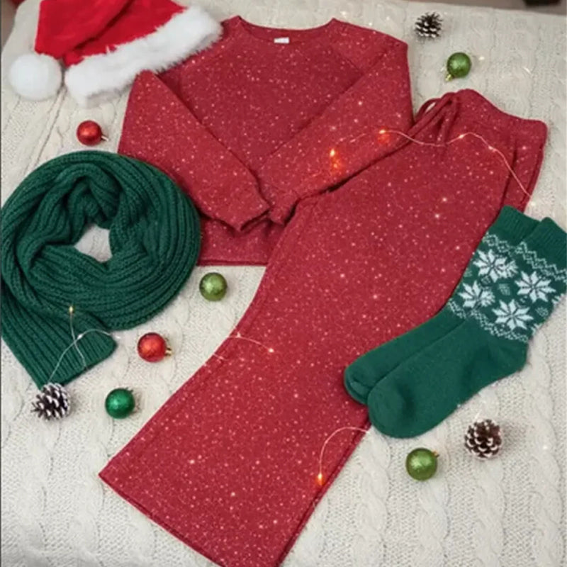 Elise | Damen-Glitzer-Weihnachts-Zweiteiler