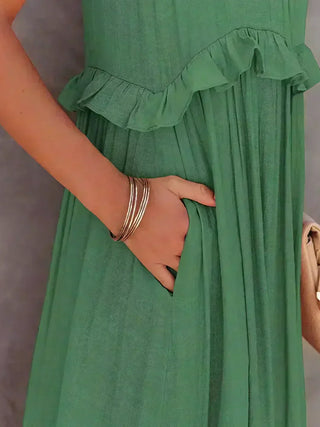 Lou | Elegantes ärmelloses Kleid mit Rüschen