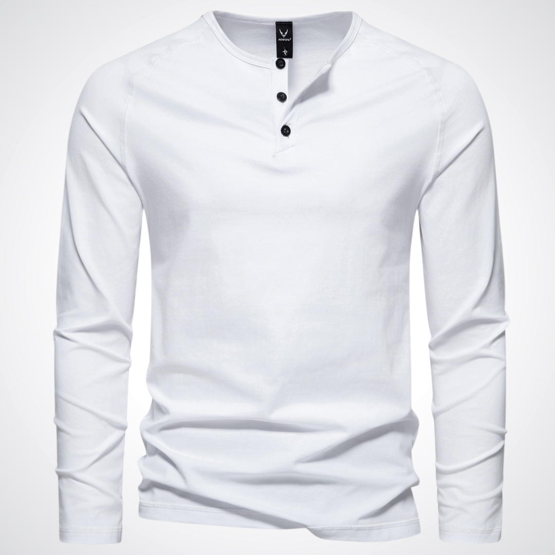 Finn | Baumwoll-Langarm-Henleyshirt