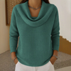 Amber | Warme Waffel-Pullover mit Eleganter Wasserfall-Ausschnitt