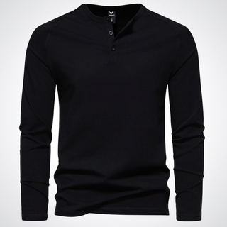 Finn | Baumwoll-Langarm-Henleyshirt