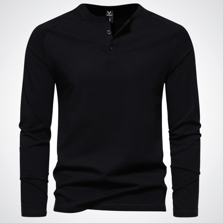 Finn | Baumwoll-Langarm-Henleyshirt