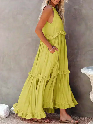 Lou | Elegantes ärmelloses Kleid mit Rüschen