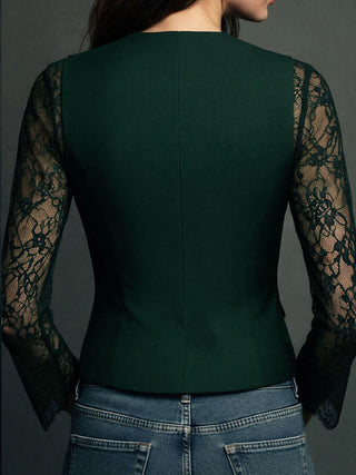 Selina | Elegante Spitzenbluse mit taillierter Weste