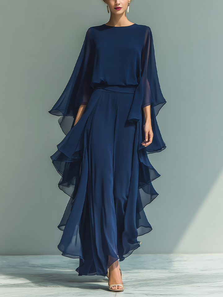 Kaia | Fließendes Chiffon-Maxikleid