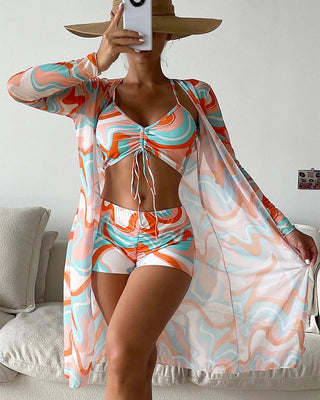 Finja | Bedrucktes 3-teiliges Bikini-Set