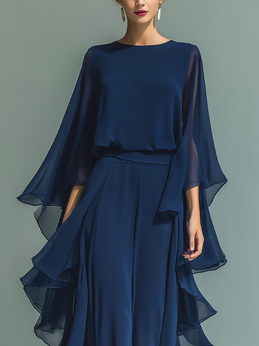 Kaia | Fließendes Chiffon-Maxikleid