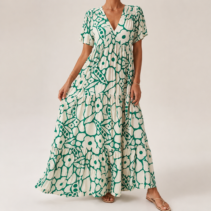 CHLOE | LANGES SOMMERKLEID DAS DEN BAUCH SCHÖN KASCHIERT