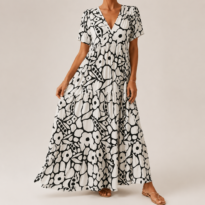 CHLOE | LANGES SOMMERKLEID DAS DEN BAUCH SCHÖN KASCHIERT