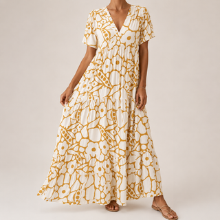 CHLOE | LANGES SOMMERKLEID DAS DEN BAUCH SCHÖN KASCHIERT