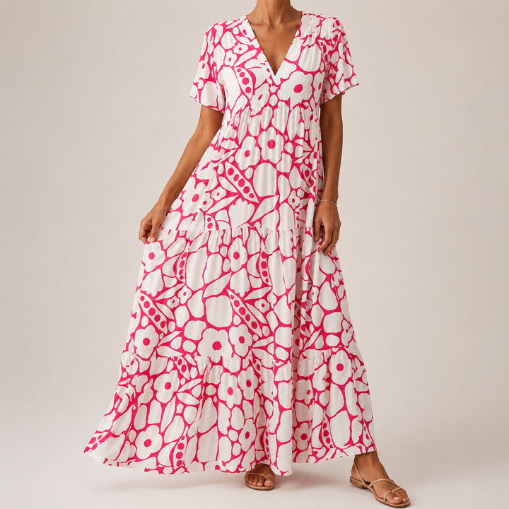 CHLOE | LANGES SOMMERKLEID DAS DEN BAUCH SCHÖN KASCHIERT