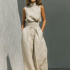 Maria | Minimalistisches Zweiteiler-Set mit weitem Bein