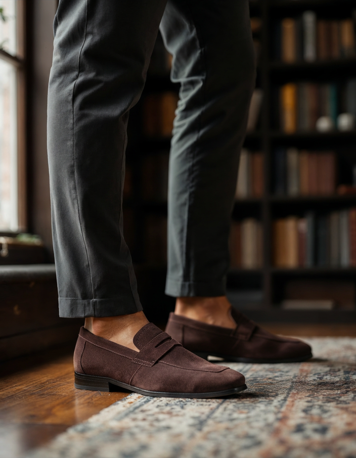 Old Money Wildleder Penny Loafers