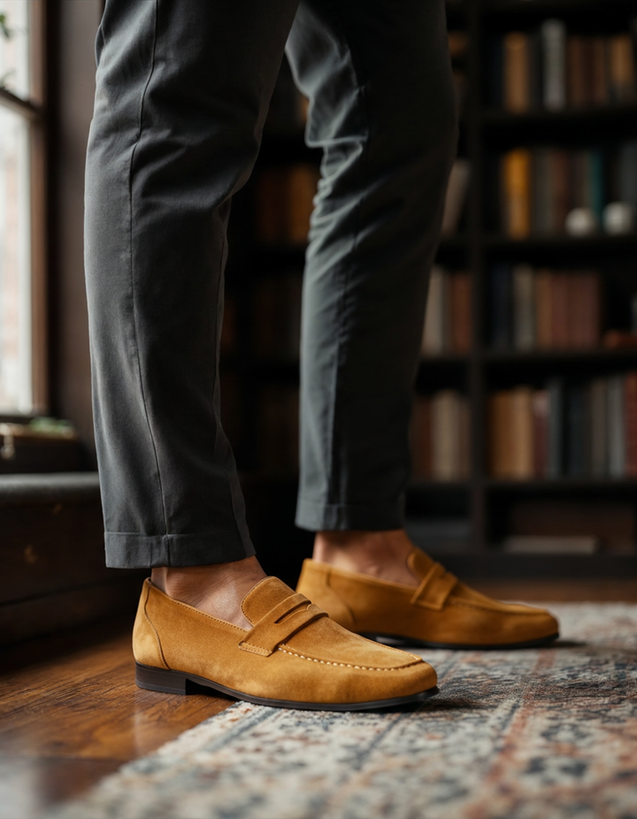 Old Money Wildleder Penny Loafers