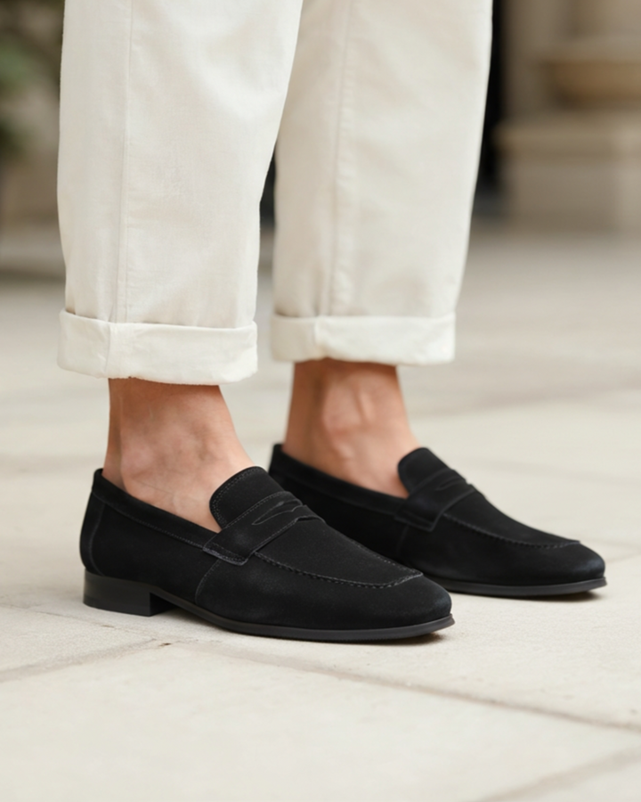 Old Money Wildleder Penny Loafers