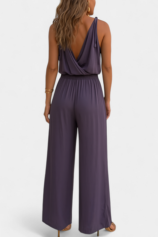 Olivia | Einzigartiger Jumpsuit mit goldenen Details und Beinschlitz
