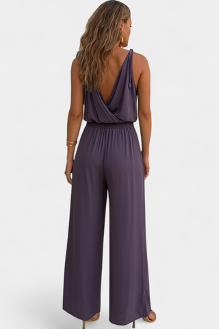 Olivia | Einzigartiger Jumpsuit mit goldenen Details und Beinschlitz