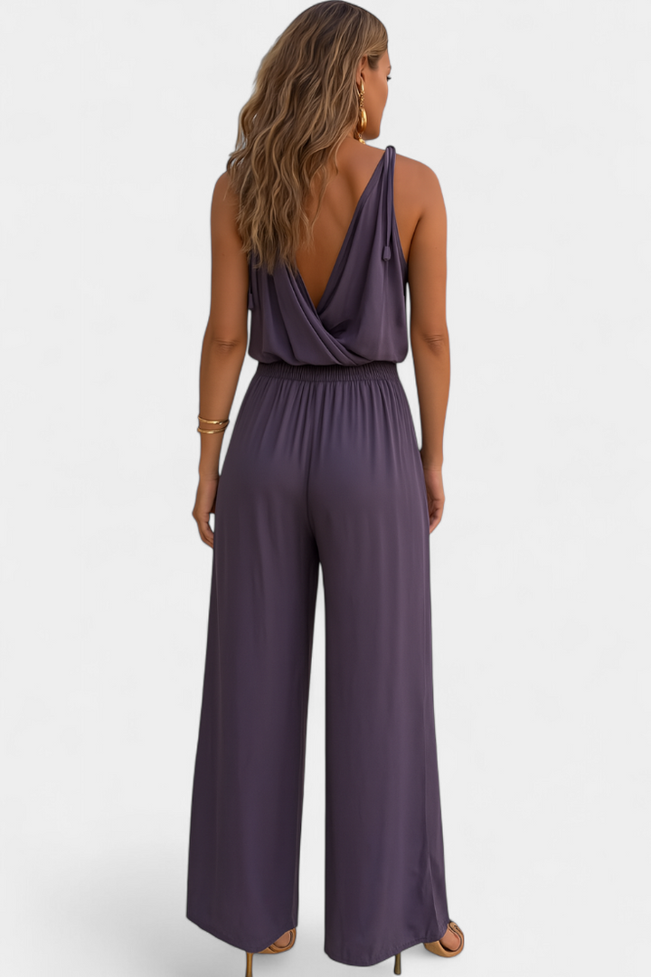 Olivia | Einzigartiger Jumpsuit mit goldenen Details und Beinschlitz