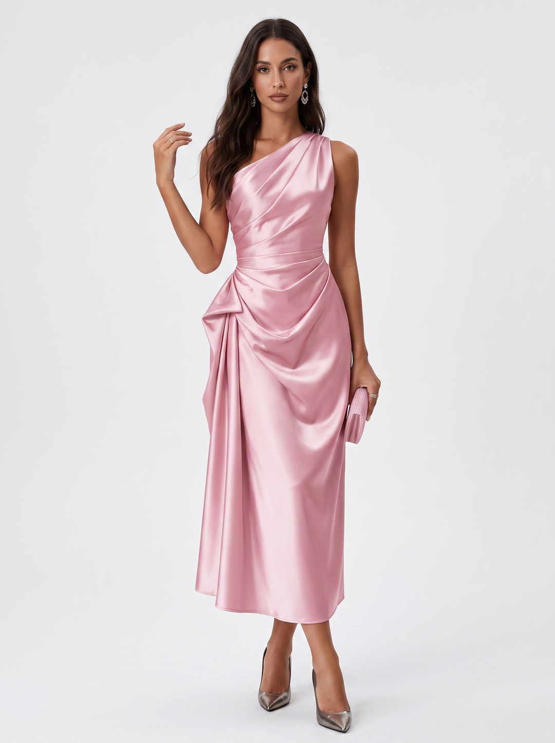 Iris | Langes Kleid mit asymmetrischem Ausschnitt
