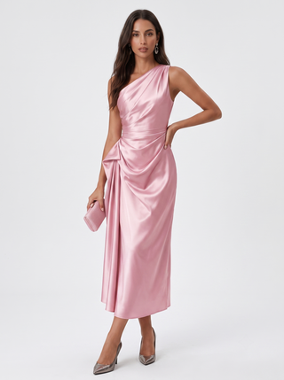Iris | Langes Kleid mit asymmetrischem Ausschnitt