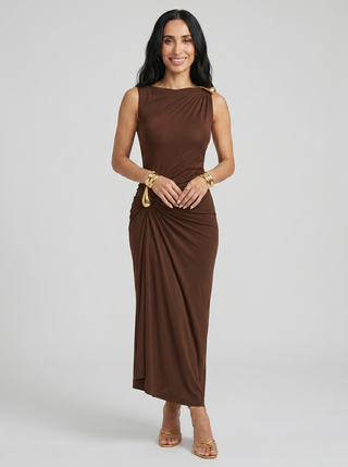Cinthia | Elegantes Kleid mit goldenen Verzierungen