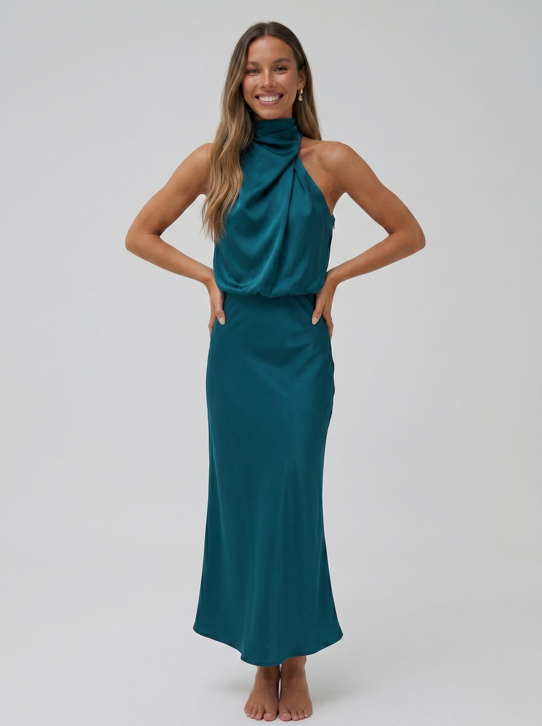 Carmina | Langes Kleid mit Halterneck