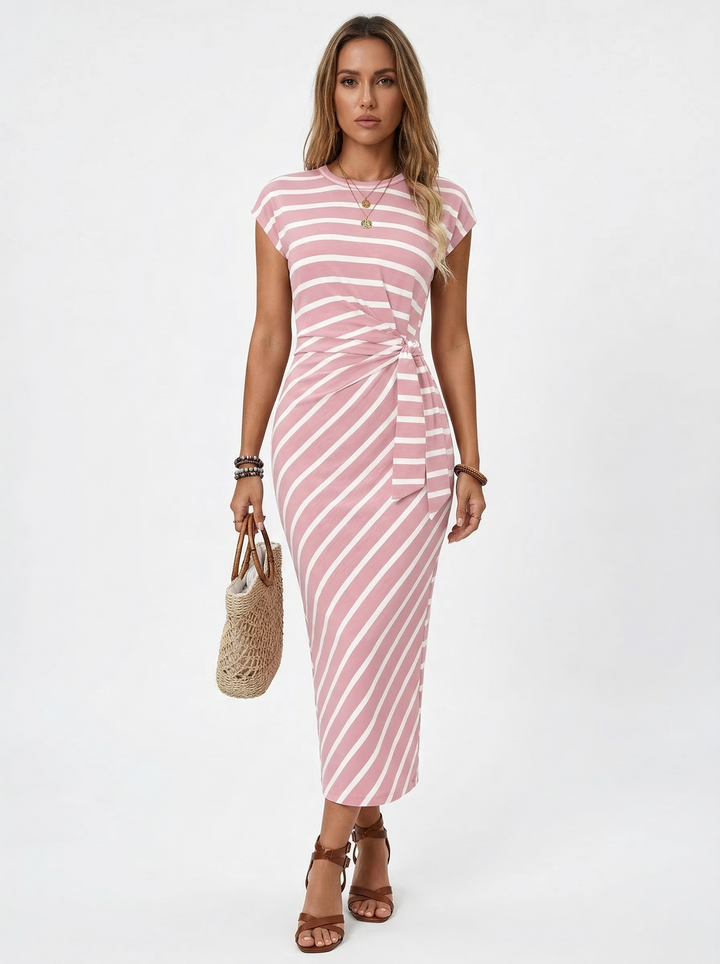 Diana | Langes Kleid mit seitlichem Bindeband