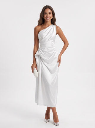 Iris | Langes Kleid mit asymmetrischem Ausschnitt