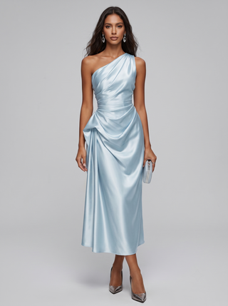 Iris | Langes Kleid mit asymmetrischem Ausschnitt