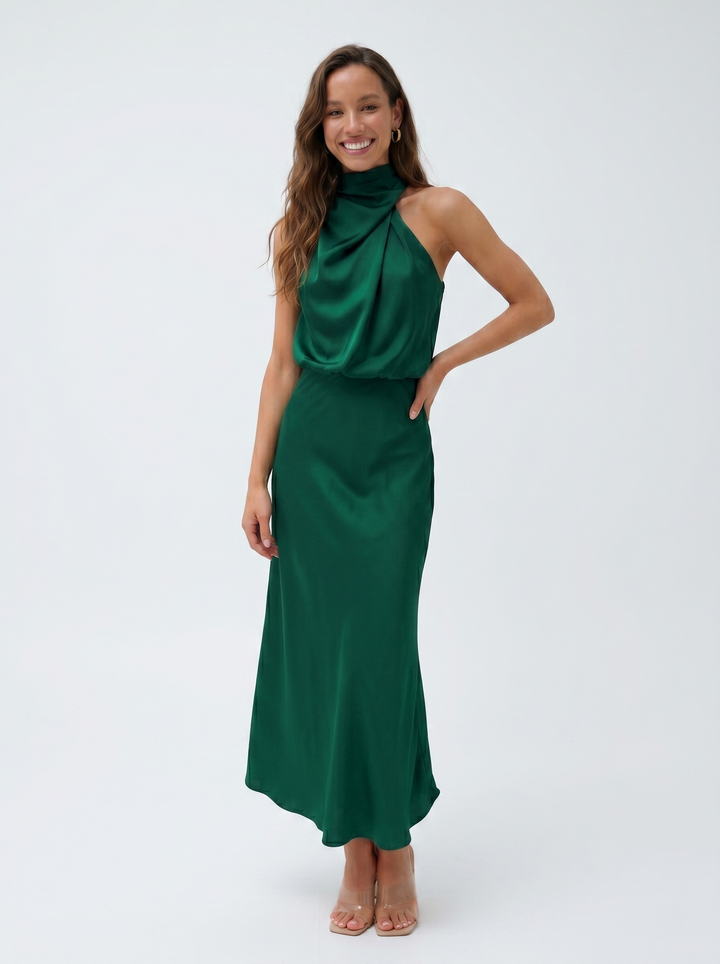 Carmina | Langes Kleid mit Halterneck