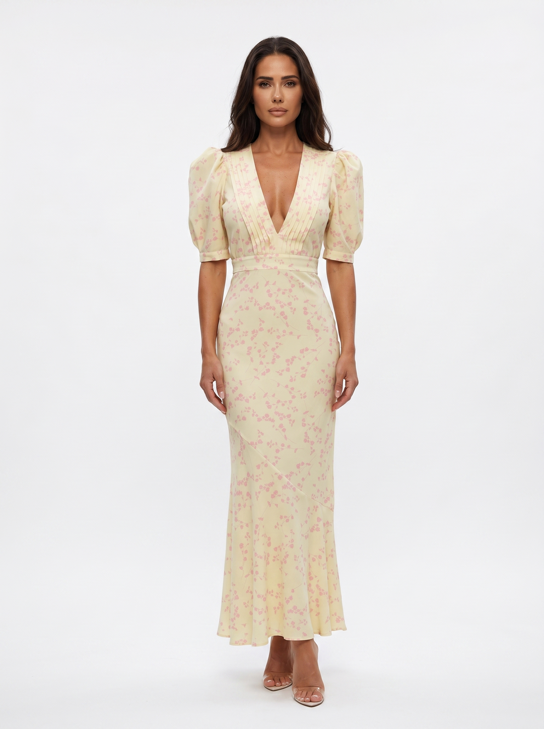 Amaia | Kleid mit floralem Design und V-Ausschnitt