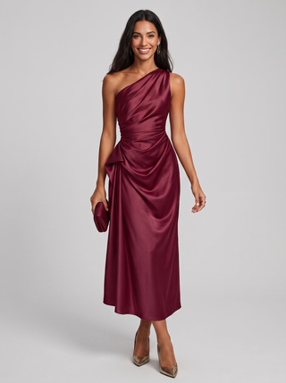 Iris | Langes Kleid mit asymmetrischem Ausschnitt