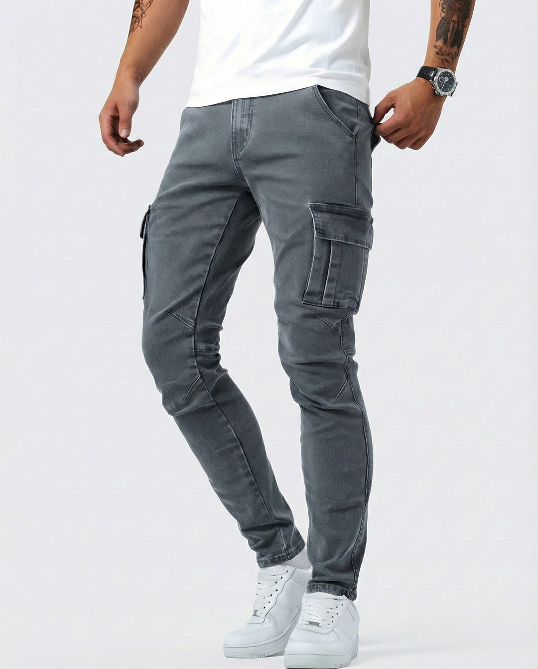 Arden | Slim Fit Stretch Cargo Jeans für Herren