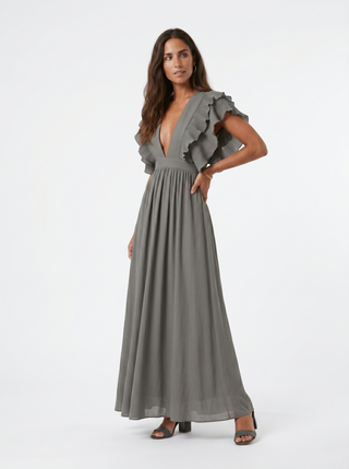 Teresa | Elegantes langes Kleid mit V-Ausschnitt