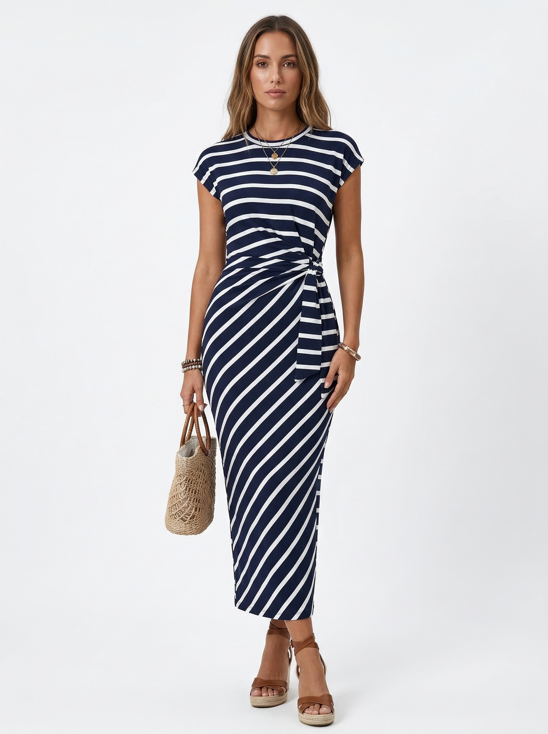 Diana | Langes Kleid mit seitlichem Bindeband