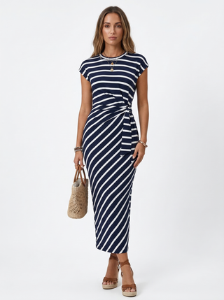 Diana | Langes Kleid mit seitlichem Bindeband