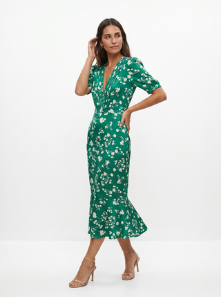 Amaia | Kleid mit floralem Design und V-Ausschnitt