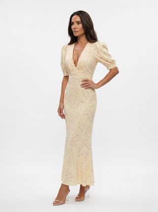 Amaia | Kleid mit floralem Design und V-Ausschnitt