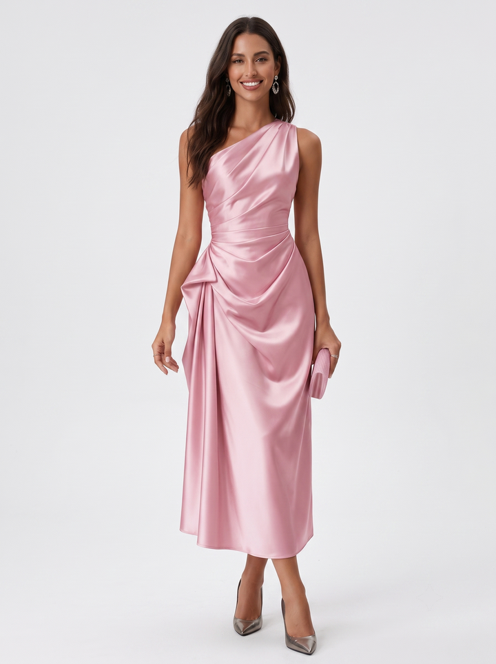 Iris | Langes Kleid mit asymmetrischem Ausschnitt
