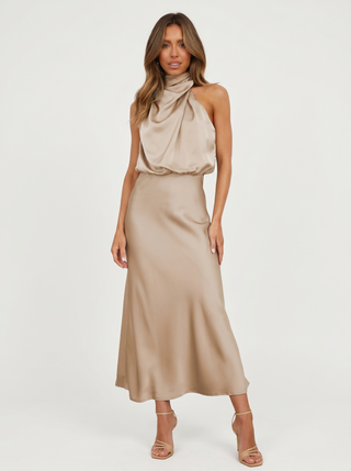 Carmina | Langes Kleid mit Halterneck