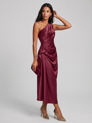 Iris | Langes Kleid mit asymmetrischem Ausschnitt